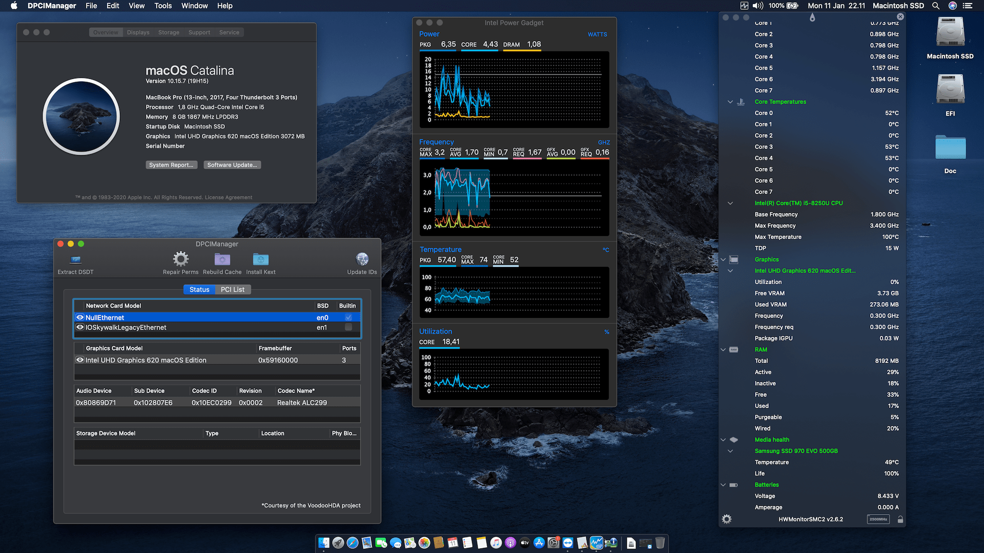 Success Hackintosh macOS Catalina 10.15.7 Build 19H15 in Dell XPS 15 9370